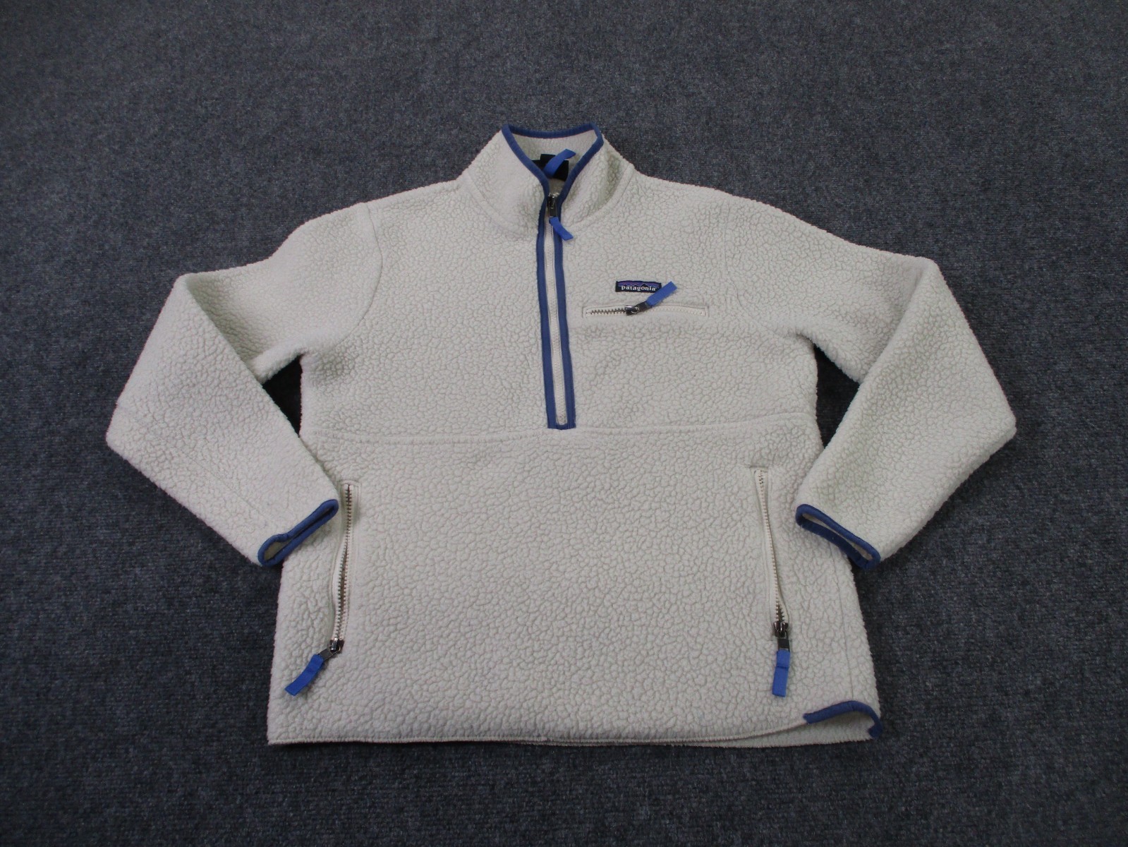 Patagonia Womens M White Fleece Retro Pile Marsupial Sherpa Jacket 22835