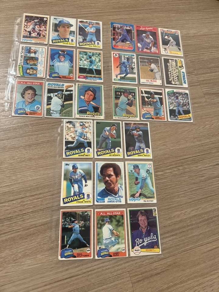 Lote de tarjetas de béisbol de los Reales de Kansas City - Brett Otis McRae Splittorff Stars Foto 4 de 4