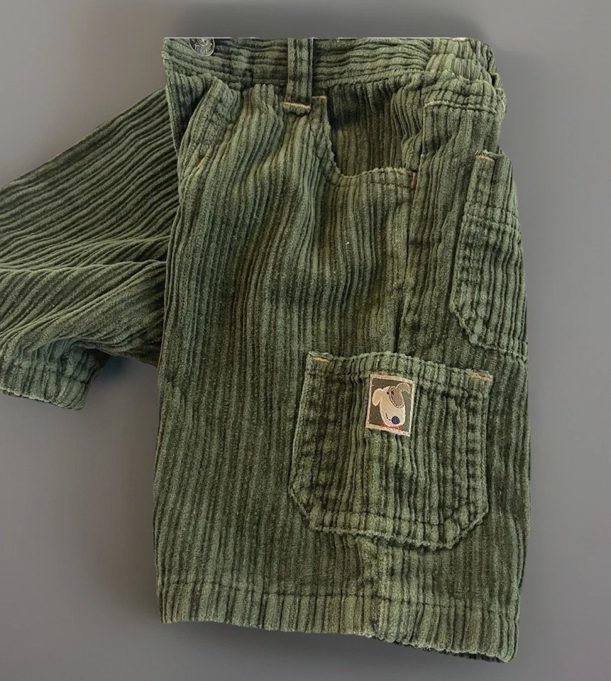 Koala Kids 0-3 М зеленые вельветовые брюки для мальчика Woodland осень вышитый груз - Изображение 3 из 4