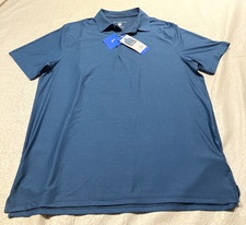 Hickey Freeman Polyester Blend Golf Polo Shirt, Blue, Size L, NWT MSRP 94