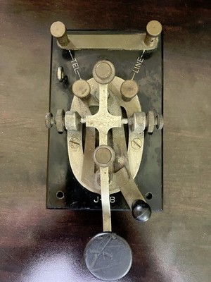 Vintage J-38 Morse Code Telegraph Key - Includes Plastic Display Case