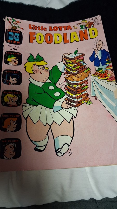Little Lotta Foodland Giant Size Harvey  Comics 25 cent  Vintage July #8 good