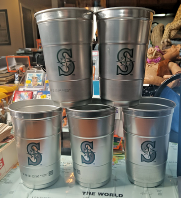 #ad 6 Aluminum Draft Beer Cups 16oz from MLB Seattle Mariners T Mobile Park $33.19