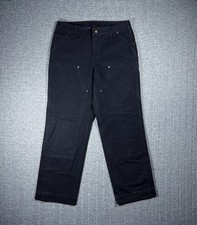 Carhartt Double Knee Pants Womens 8 31x30 Black Carpenter Jeans Workwear Outdoor