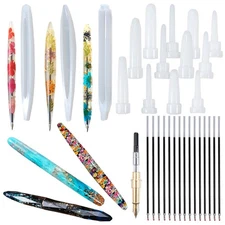 FUNSHOWCASE Fountain Pen and Ball-Pen Silicone Molds Epoxy UV Resin Casting K...