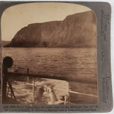 Northern Norway North Cape Stereoview c1902 Mageroya Island Ship Boat Photo D554