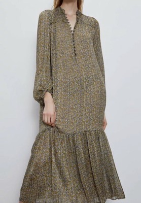 zara printed midi dress