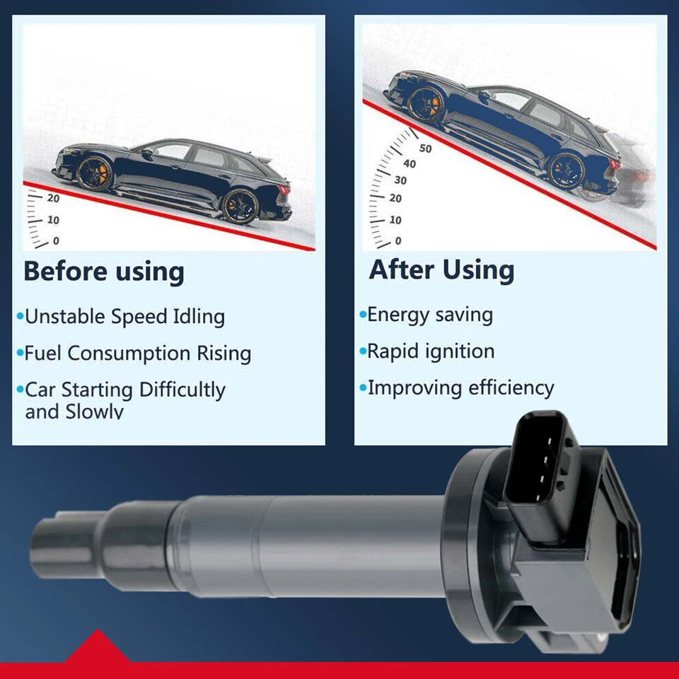 4PCS Ignition Coil +Spark Plug Pack For 2004-2018 Toyota Yaris 1.3L 1.5L UF316 - Imagem 4 de 4
