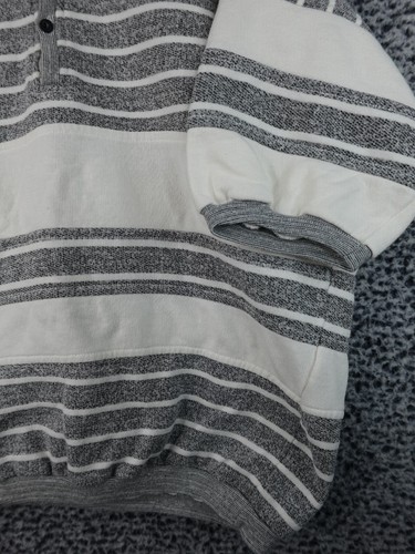 Vtg Givenchy Men's Striped Short Sleeve Crewneck Sweatshirt Gray Size L Casual - Picture 4 of 17