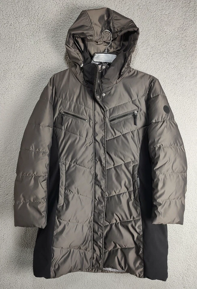 Abrigo Calvin Klein Mujer XXL 2XL Gris Sudadera con Capucha Bolsillos Clima Extremo Damas