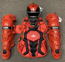 All Star System 7 Axis Intermediate 13-16 Catchers Gear Set - Red Black
