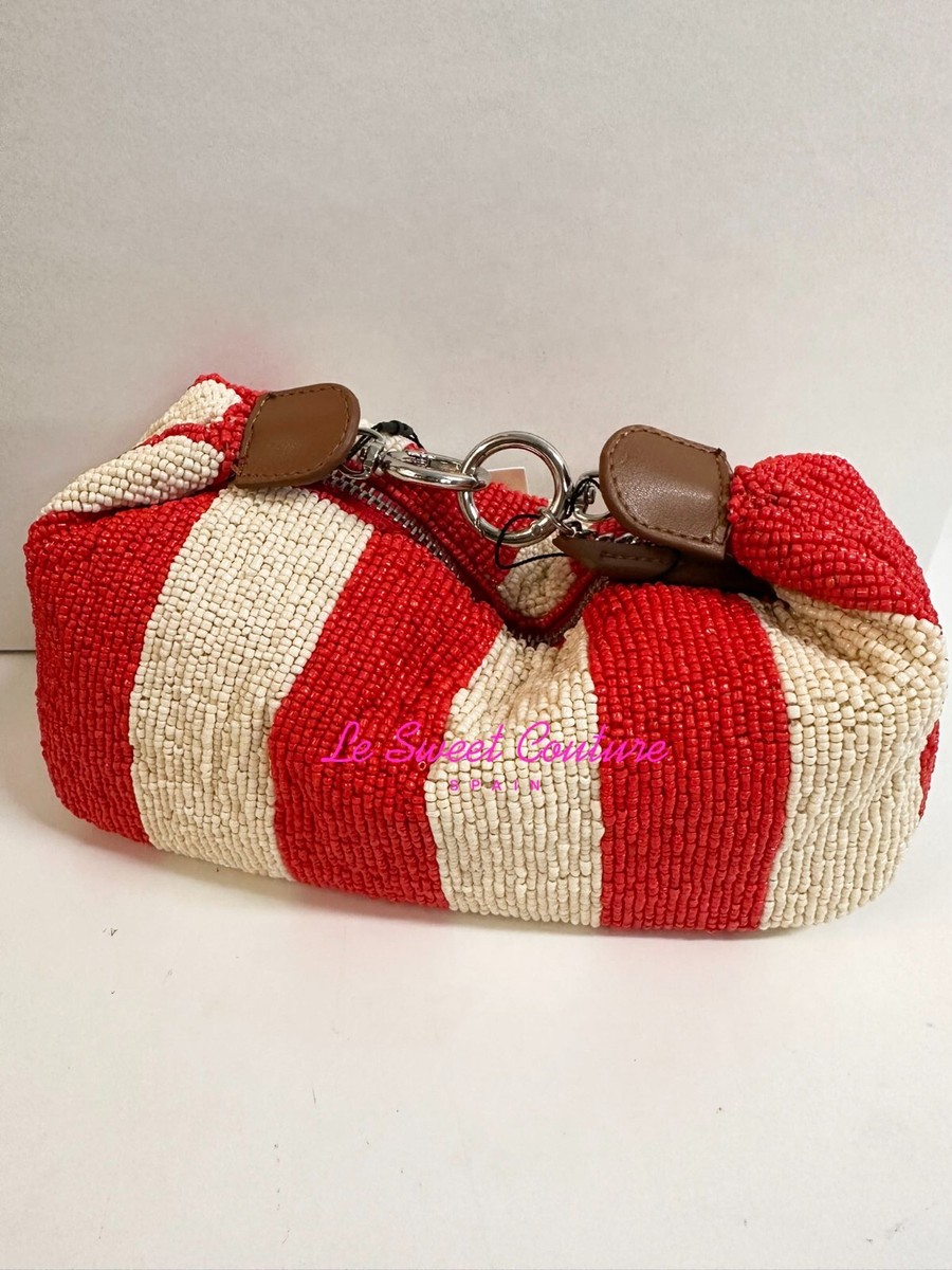 【ZARA】ビーズ刺しゅう入りバッグ レッド | 6503/610/600 ZARA WOMAN NWT SS25 EMBROIDERED BEADED CLUTCH BAG RED 6503