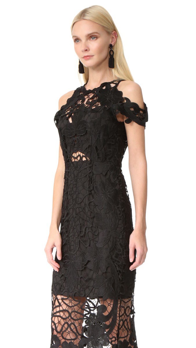 $550 NWT THURLEY Hollyhock Black Midi Floral Crochet Dress US 8 AU12 Shopbob $550 NWT THURLEY Hollyhock Black Midi Floral Crochet Dress US 8 AU12 Shopbob