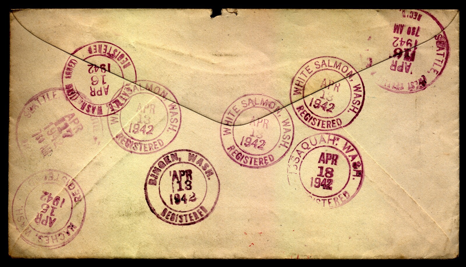 US Stamped envelope Franked with Buchanan Prexie Registered Auxiliary