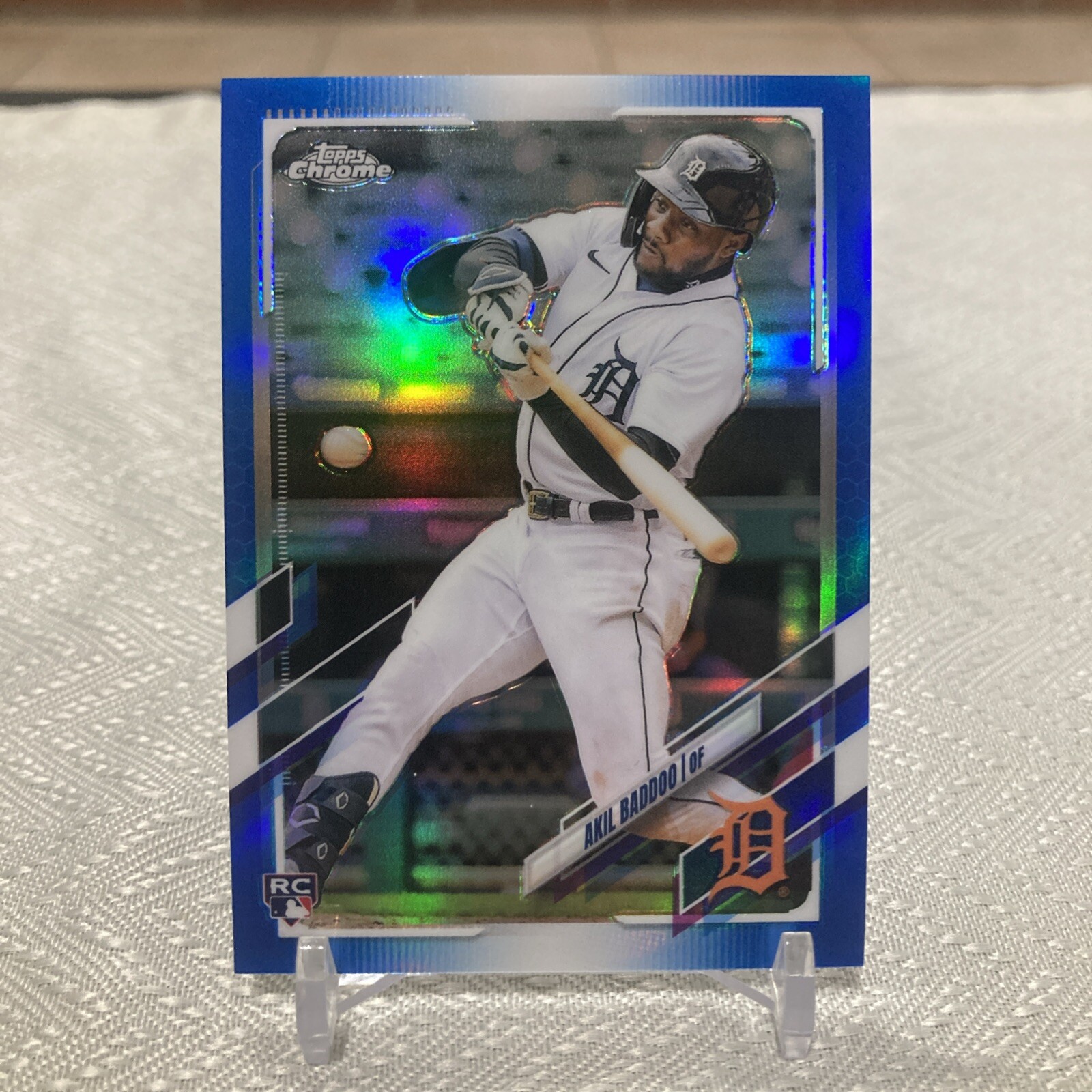 2021 Topps Chrome Update Akil Baddoo Rookie Blue Refractor SP /199 RC #USC27