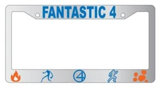 Fantastic Four Chrome License Plate Frame Marvel