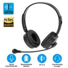 Trucker Wireless Bluetooth 5.0 Headset With Noise Cancelling Mic For Phones PC