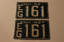 1952 New Hampshire License Plates ID EG 161 (2X set)