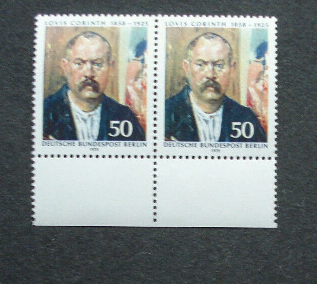 Berlin 1975:"LOVIS CORINTH",MN 509, WAAGERECHTES PAAR+BOGENRAND -  postfrisch - Bild 1 von 1