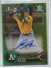 Iolana Akau 2016 Bowman Chrome Green Refractor Autograph #12/99