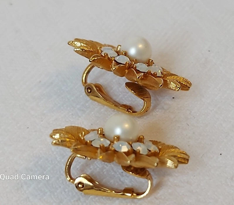 Ohrclips -Red Collins-Studio Signiert Opaline Clips Ohrschmuck Crystal  - Bild 4 von 4