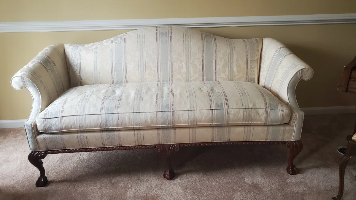 Hickory Chair Sofa Chippendale Ball Claw Carved Feet Custom Fabric