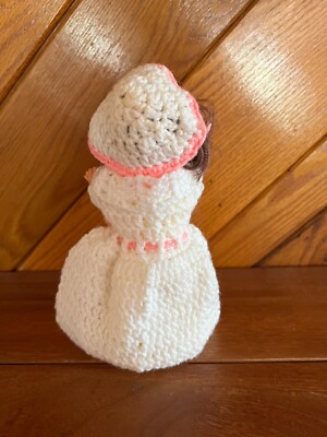Vintage Dish Soap Bottle Doll 8" Tall Crocheted Dress Hat Scarf Kitsch |  eBay