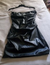 Fashion nova Black Faux Leather Mini Dress Size Large