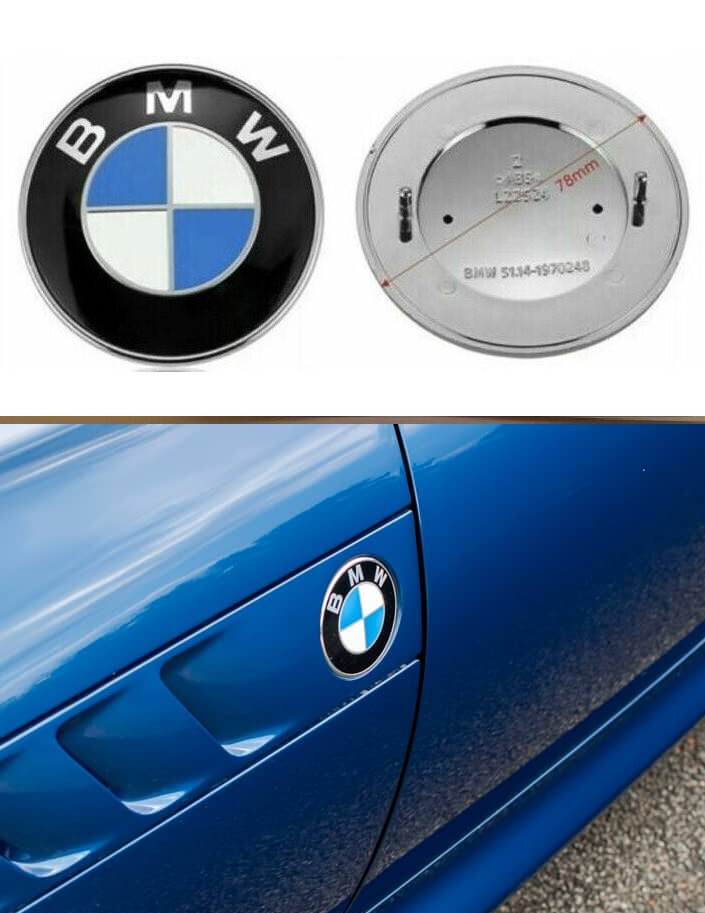 BMW Z3 Side Grill Fender Emblem 78 mm Logo Badge Roundel