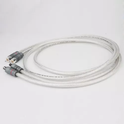 Coppia Cavo RCA Argento Massiccio Puro 4N HiFi Audio Interconnessione Filo RCA a RCA Spina - Foto 5 di 6