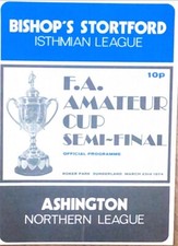 Bishop&rsquo;s Stortford V Ashington - 1973/74 FA Amateur Cup SF - 23rd March 1974