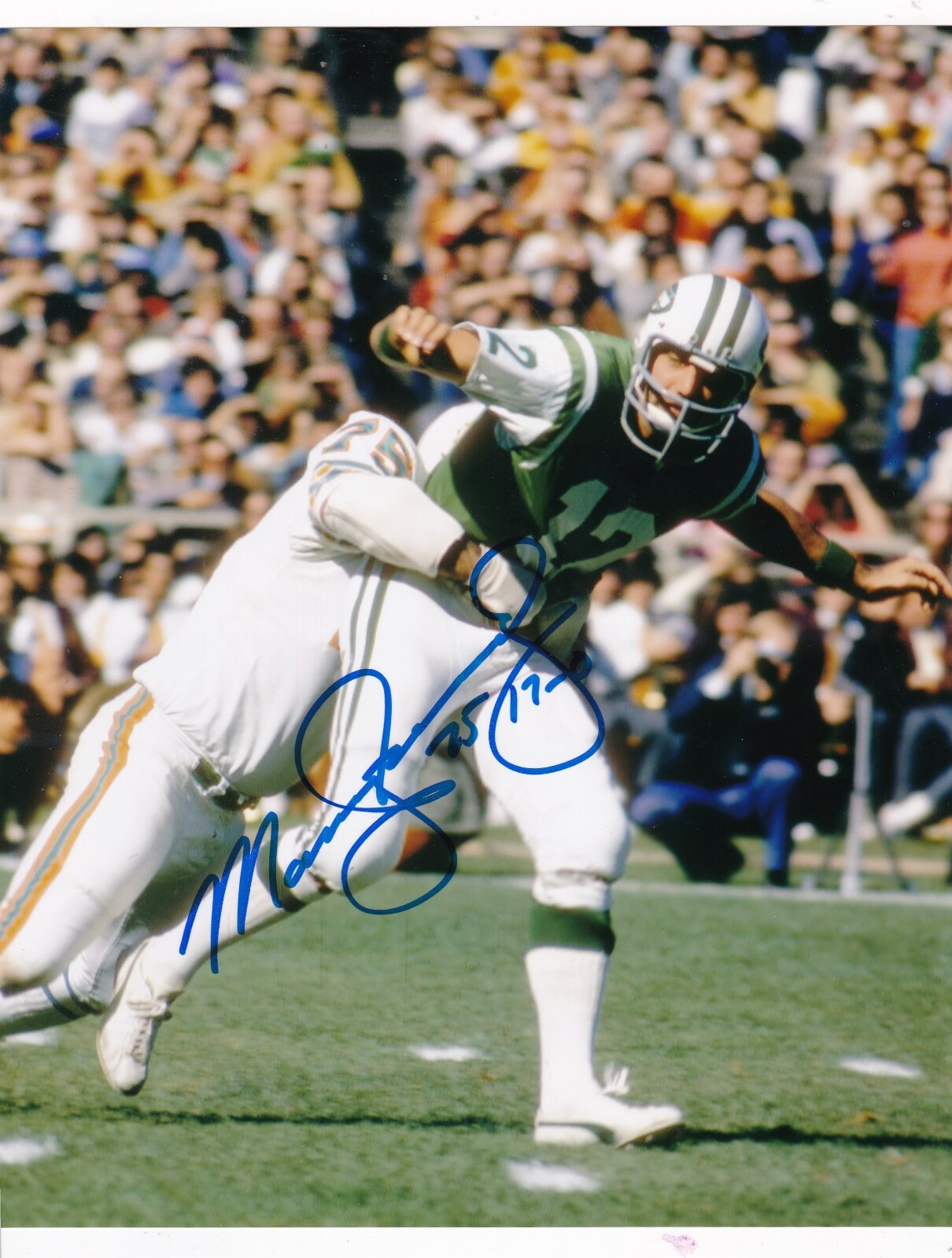 A.J. Green Autographed Signed Miami Dolphins MANNY FERNANDEZ 17-0 ACTION 8x10 