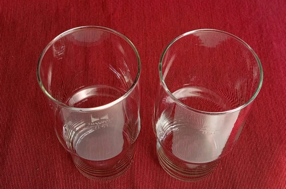 2x Superfest Glas 2x 0,5 L DDR/GDR Strong Glass East German Mitropa stapelbar - Bild 3 von 4