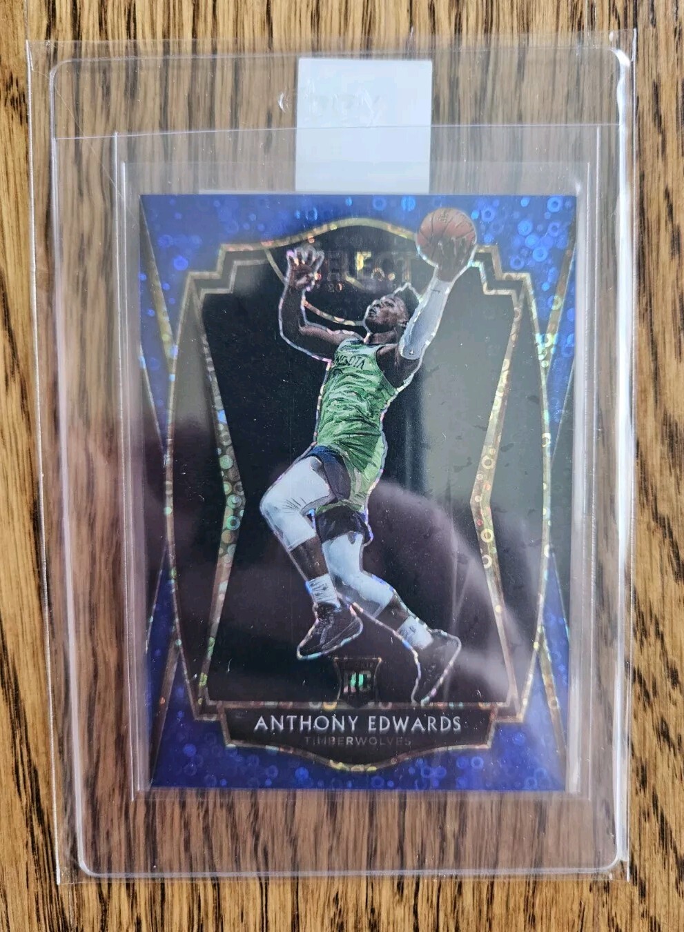2020-21 Select Anthony Edwards Premier Level # 10/25 Blue Disco Prizm Rookie RC