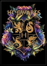 ATA-BOY HARRY POTTER BEAUTIFUL FLORAL CREST MAGNET 2.5” X 3.5” NEW