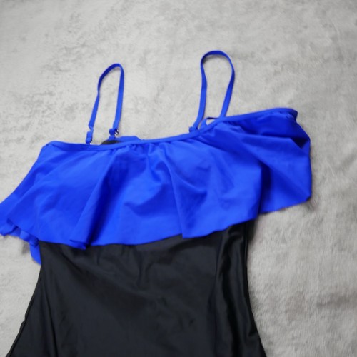 Tempt Me Vintage Off The Shoulder Ruffled One Piece Swimsuit Size Extra Large - Picture 7 of 16