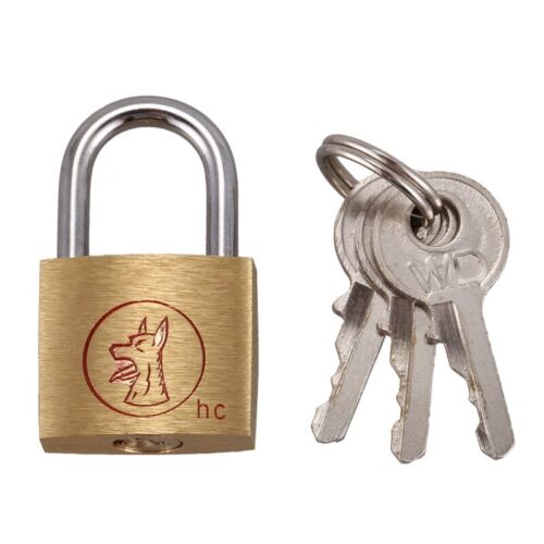   Size Security 20mm Width Door Lock Brass Padlock with 3 Keys T4L61793 - Afbeelding 1 van 8