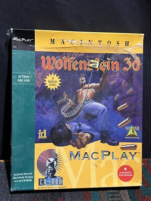 Wolfenstein 3D Scarcer MAC / Apple CD Version Box Game Openin Factory Shrinkwrap