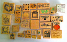 Variety of Wooden Rubber Stamps Art Craft Card Making Christmas Holiday  More