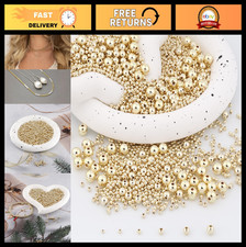 400Pcs 14K Gold Filled 2.5mm Round Ball Spacer Beads for DIY Jewelry Crafting