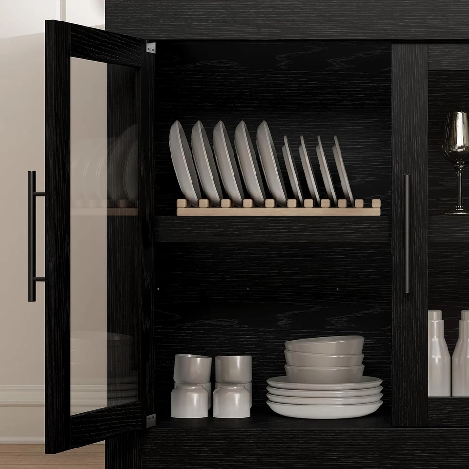 70.8"Sideboard Buffet Cabinet with 4 Glass Doors for Living Room,Kitchen,Hallway - Image 4 of 4