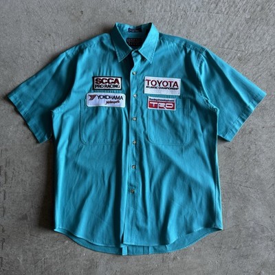 Vintage 90s Toyota Atlantic Championship TRD Yokohama Team Button Up Shirt L XL
