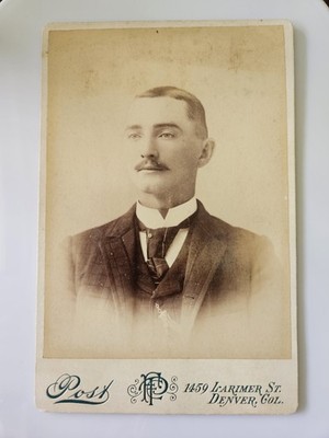 Antique 1890 Denver Colorado Cabinet Card Photo Judson Jump F E Post Larimer St