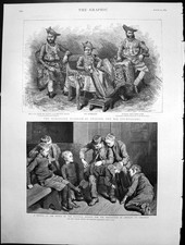 Old Antique Print Maharajah Scindiah Gwalior Sketch At Office Nspcc 1889 19th