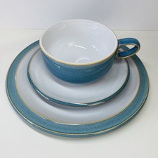Denby Azure Cup, Saucer And Plate Set - Excellent Condition
