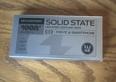 Movespeed Portable SSD 1000 MB/s 512 GB NEW in box PC/smartphone dual port