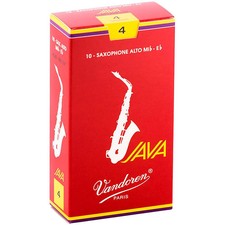 Vandoren Java Red Alto Saxophone Reeds Strength 4, Box of 10