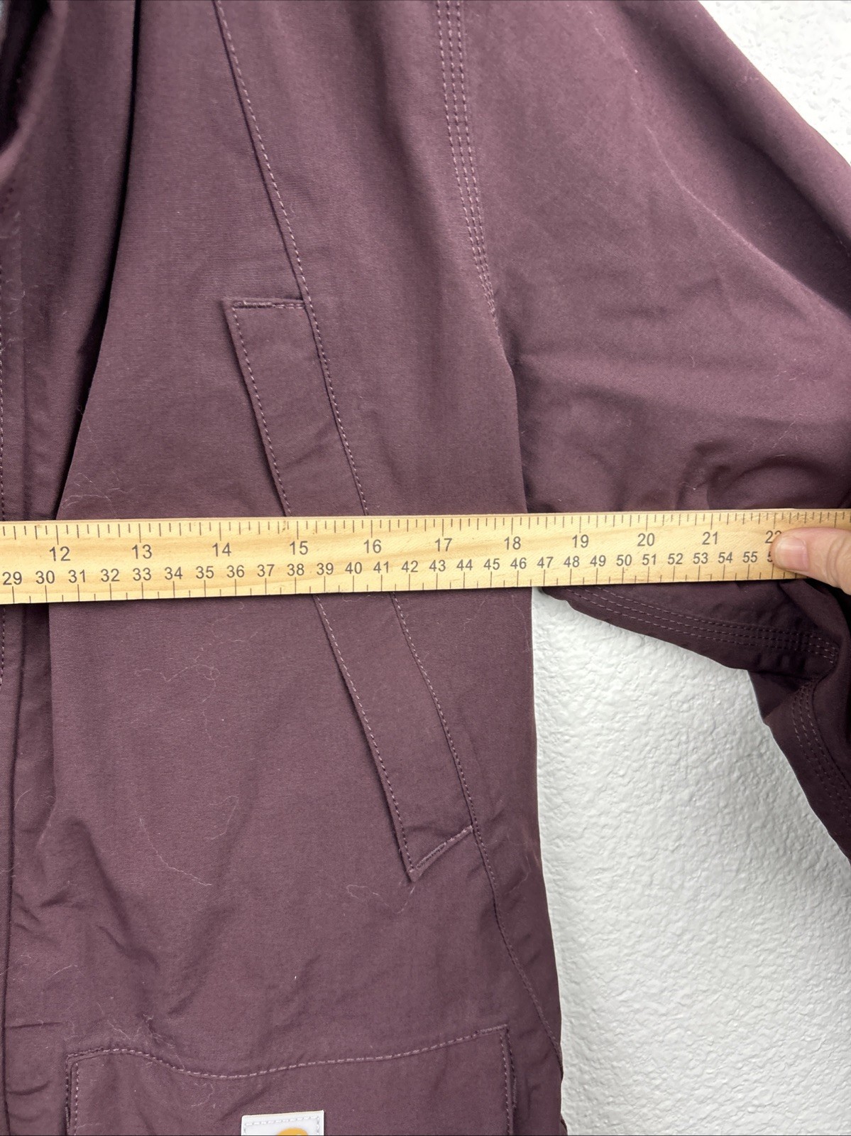Carhartt Storm Defender Rare Burgundy Hooded Rain Jacket Women Medium 0J2382-W image 9