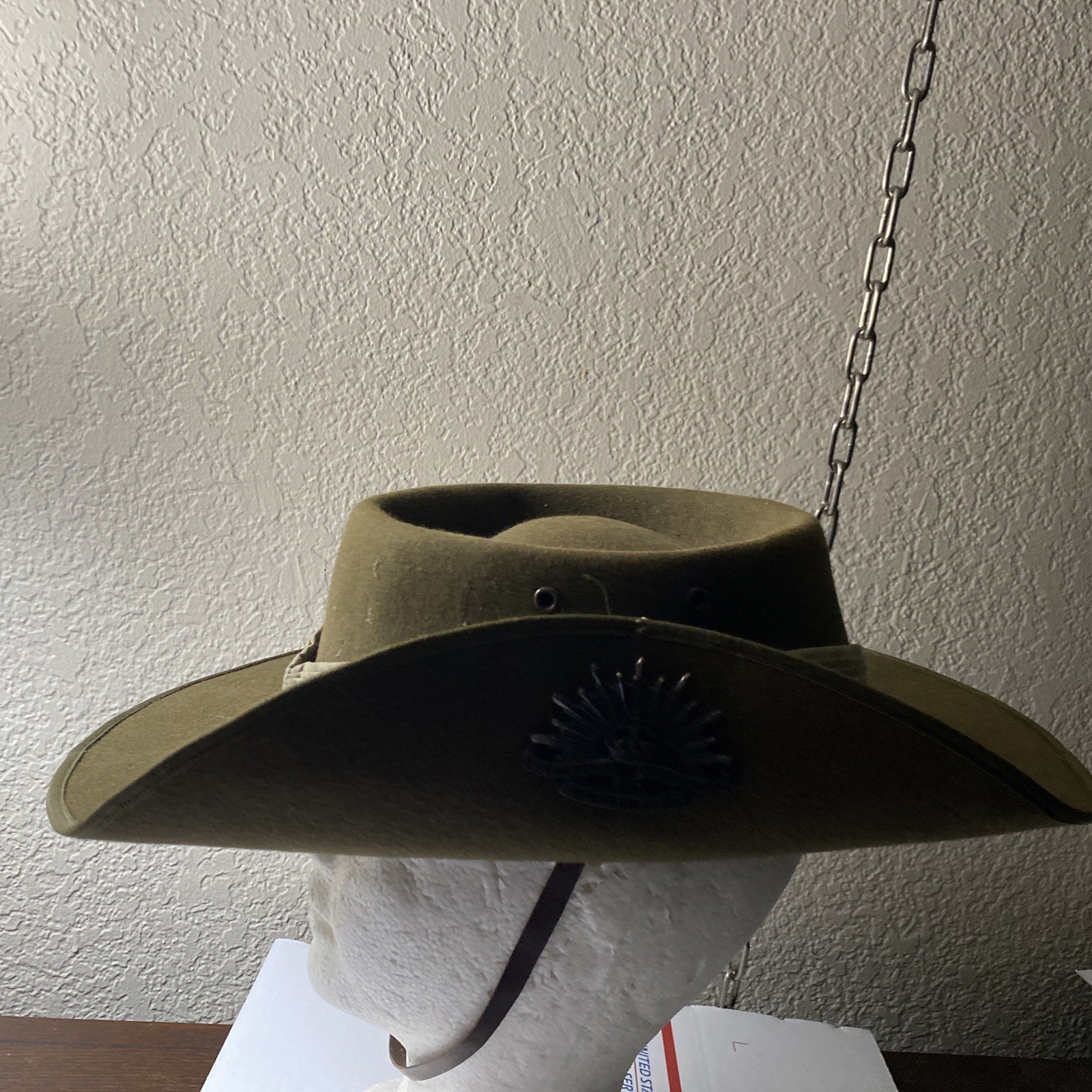 Vintage Australian Army Hat Mens 54 Felt Slouch Bush Military Hat Fayrefield