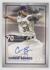 2021 Topps 70 Years of Baseball Auto Corbin Burnes #70YA-CB Auto 3b3